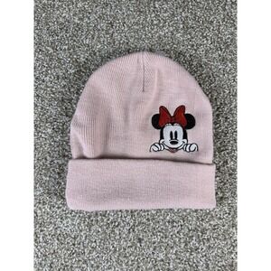Disney Hat Beanie Girls Minnie Mouse Pink Peeking One Size